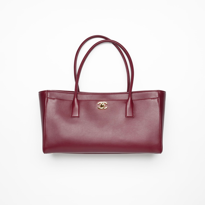 chanel large calfskin grain embossed tote bag